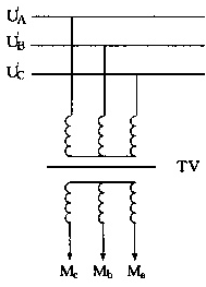 電壓互感器二次側(cè)接線示意圖
